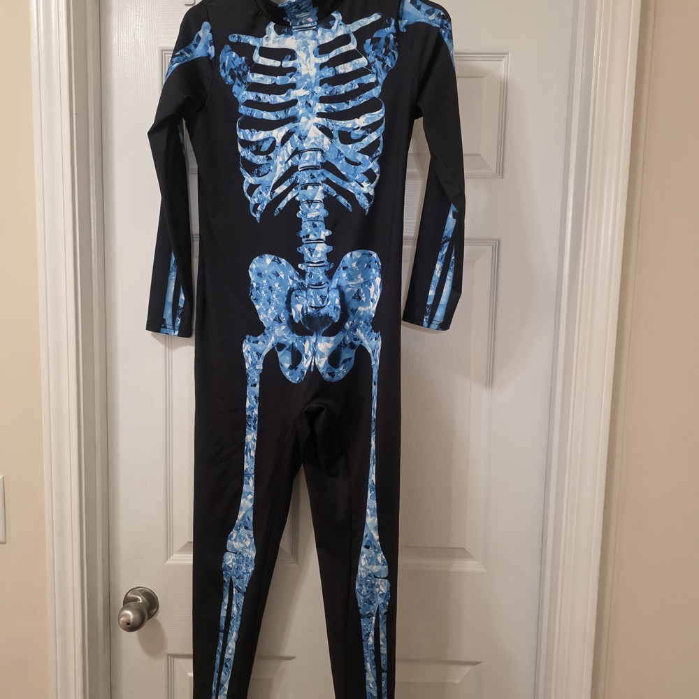 Blue Skeleton Print Jumpsuit